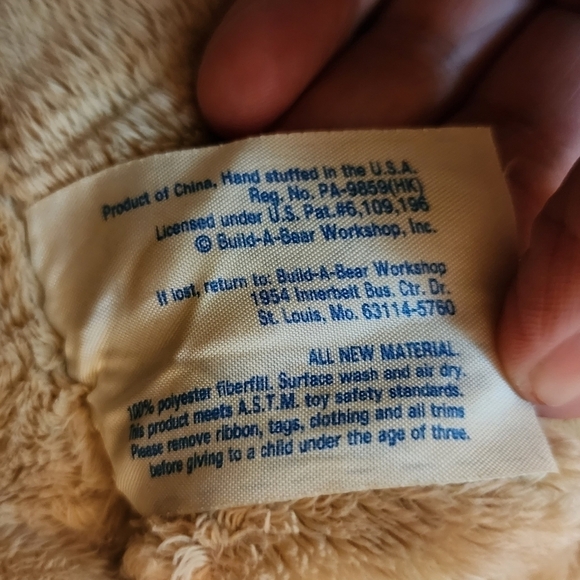 Build A Bear BAB Velvet Hug Tan Plush Stuffed Animal Toy 15" Classic Teddy EUC - Picture 9 of 9
